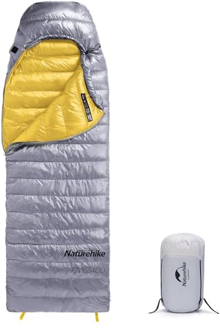 Naturehike Ultralight Down Sleeping Bag, 650FP Backpacking Sleeping Bag for Adults, 40.4℉ Waterproof Sleeping Bags for Camping, Hiking, Traveling with Compression Sack