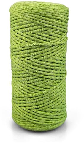 Netuno 1x Makramee Garn Pistazie 2 mm 150 m einfach gedreht Kordel Baumwolle Textilgarn Naturbaumwolle Garn für Makramee Schnur Baumwollkordel Dekoschnur farbig Twisted Macrame Cotton Cord
