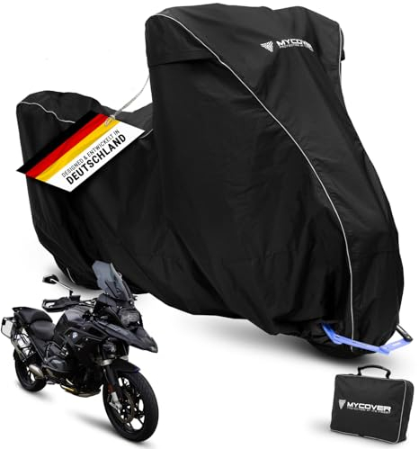 MYCOVER handgefertigte Premium Motorrad Abdeckplane – 30 Größen für über 2500 Modelle – 100% passgenau, wasserdicht, Winterfest & extrem reißfest – Indoor & Outdoor - Größe XL++ (L245xB110xH160)