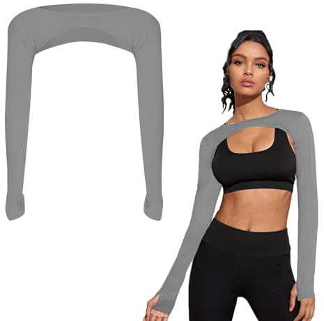 Proteccion Solar Manguitos para Chal de Enfriamiento Mangas Anti-uv de Enfriamiento Puños Cómodos y Transpirables con Agujeros para Los Dedos para Los Deportes de Interior y Exterior(Gris)