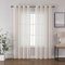 CUCRAF Leinenoptik Voile Vorhänge mit Ösen Gardine für Schlafzimmer Wohnzimmer, Leinenfarbe，2er Set