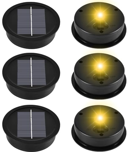 Tulov 6 Stück Solarleuchten Ersatzteile, LED Solarlampen Ersatz Top, ,Garten Solar Laterne Ersatzdeckel für Außen Garten Dekor(Außendurchmesser 8,1cm, Innendurchmesser 7,3cm)