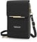 dobsechs Touch Screen Crossbody Phone Bag for Women, Small Mobile Phone Purse with Adjustable Shoulder Strap, Card Slots, PU Leather Cellphone Travel Handbags Coin Wallet for Ladies (Black)
