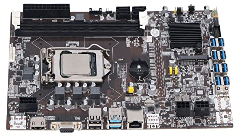 Tbest Erboards Placa Base B75 Miner Placa Base USB para PC Placa Base DDR3 Placa Base Más Linda, Placa Base DDR3 Miner A 1155 8 USB3.0 Placa Base de Energía Trifásica B75 Miner CPU de