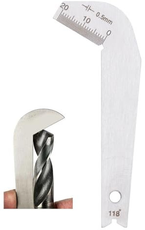 Schleiflehre für Spiralbohrer, 118 Grad 0,5mm Bohrer Schärfmesser Edelstahl Spiralbohr Schleiflehre