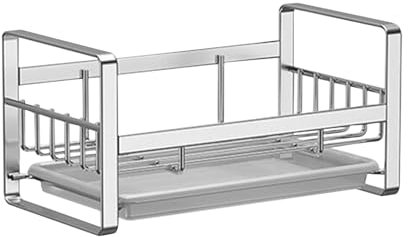 Soporte para lavaplatos, porta esponja para platos, jabonera para platos con bandeja de drenaje | Portacepillos para platos, organizador multiusos para organizar esponjas y paños