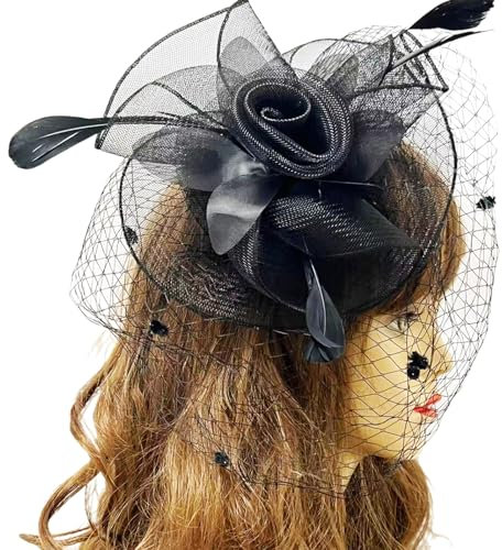 Flapperhut für Damen, Fascinator, Party, Haarnadel, Pferderennen, Kopfschmuck für Cocktail-Party, Maskerade, französischer Hut
