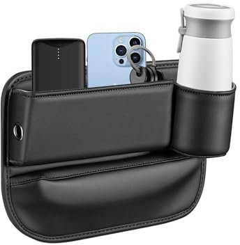 JXCTNNU Aufbewahrungsbox für Autositze Lückefüller Organizer Tragbar und Einfach zu Verstauen Autositz Gap Aufbewahrungsbox Universal-auto Organizer Vorne Konsole Seitentaschen (Beifahrerseite)