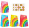 12 Stück Bunte Papier Partytüten mit Aufkleber, Tragbar Regenbogen Klein Geschenktüten, Regenbogen Konfetti Papiertüten, Wiederverwendbar Lieblich Candy Papiertüten für Hochzeit Geburtstagsfeier