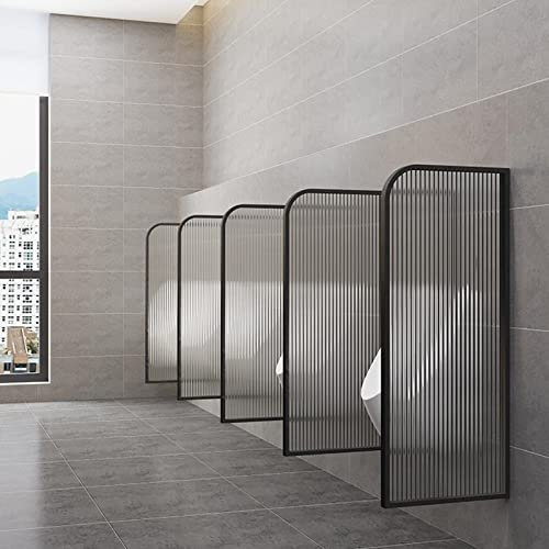 Brise-vue pour urinoir avec cloison de séparation pour WC et douche en verre de salle de bain.