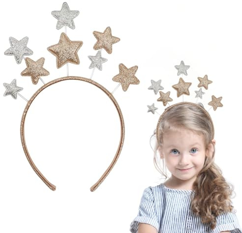 Serre-tête étoile de Noël, accessoires de cheveux de Noël, étoile de Noël, anneau à cheveux mignon pour femmes et filles, Noël, Nouvel An, fête d'anniversaire, décoration de fête costumée