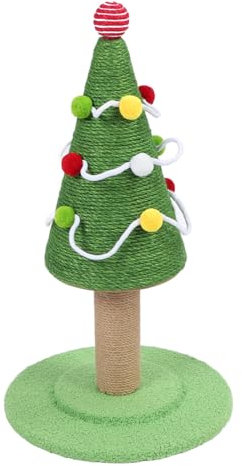 Albero di Natale Tiragraffi per Gatti, Tiragraffi Alto con Corda in Sisal, Decorazioni Natalizie in Sisal Naturale Corda in Sisal Giocattoli per Gatti per (Grande: 40 X 65