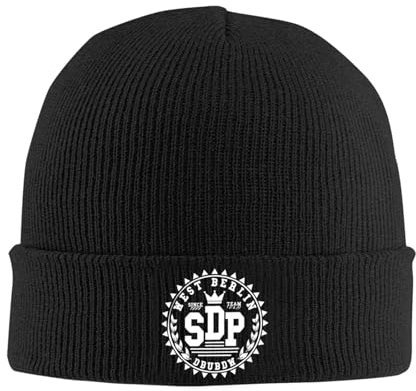 HEBUOUI Strickmütze für Wärme im Winter SDP Band Strickmütze Mütze Herbst Winter Hut Warm Acryl Casual Song Music Cap für Männer Frauen Geschenke Geschenk