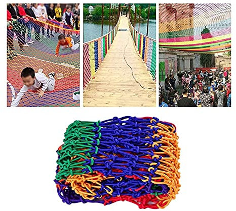 WOTZOV Sicherheitsnetz Kletternetz, Treppenzaunnetz Spielplatz Schaukel Schutznetz Outdoor Hängematte Geländer Gartenbrücke Dekoration,2x10m(6x33ft)