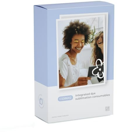 HPRT 53x86mm All-in-One Fotopapier und Farbbandkassette mit 10 Blatt Fotopapier 2er Pack für HPRT CP2100 Mini-Fotodrucker
