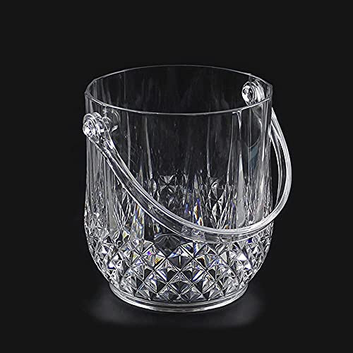ZYLHGIKBAD Eiskübel, 1 Stück, Acryl-Bar-Eiskübel, Zwei Griffe, Champagner-Kübel, Weinkübel, Spieß, Weinfass-Behälter, KTV-Club-Bar-Zubehör