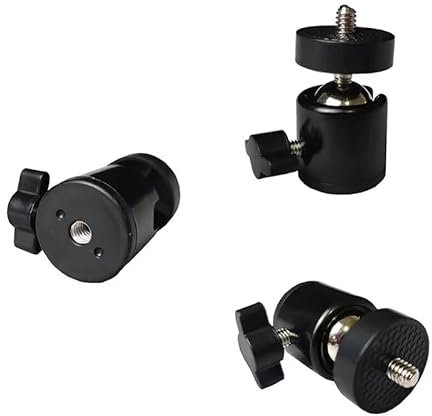 ThtRht 3 Pack Mini Ball Head 1/4'' Screw Swivel Tripod Head Mount 360 Degree Rotating Base Adapter Ballhead for Camera Tripod Dash Cam Phone Clip Photography Light Stand Boom Arm Selfie Stick