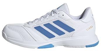 adidas Herren Ligra 8 Mens Indoor Shoes, FTWR White/ray Blue/Lucid Aquamarine, 46 EU