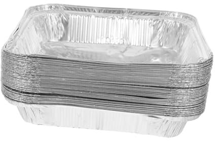 Mikikit 30 Pièces De Casseroles Jetables En Aluminium, Ustensiles De Cuisson Carrés, Moules À Gâteaux, Casseroles À Pain En Aluminium