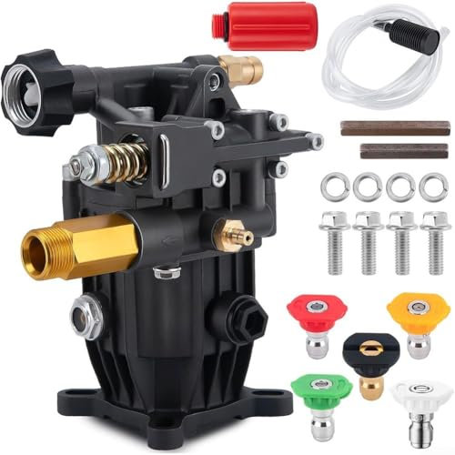Jotekonoby Pressure Washer Pump 3/4 Shaft 3300 PSI 2.5 GPM Horizontal Power Washer Replacement Part, Wide Compatibility, for Various Cleaning Tasks