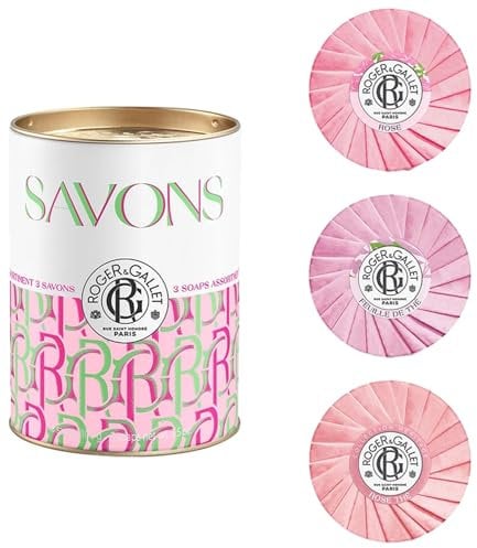 Roger & Gallet Assortment of 3 Soaps 100 g – Pink, Tea Leaf, Rose Tea