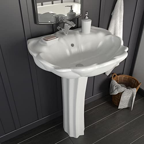 Snsowed Lavandino a Colonna in Ceramica Bianca 580x510x200 mm,Lavandino,Lavandino Bagno,Lavandini Bagno,Articoli idraulici-143005