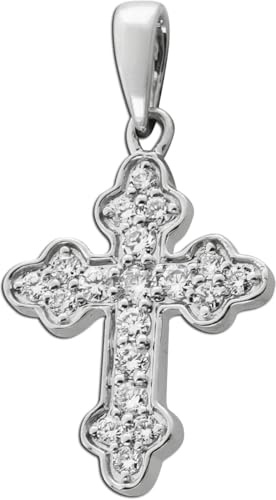 Ch.Abramowicz Kreuz Anhänger Weißgold 585 14K Lab Grown Diamanten 0.20ct