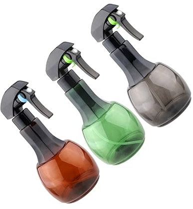 DEARMAMY 3pcs High Pressure Continuous Spray Bottle Automatic Fine Spray Hair Sprayer Water Sprayer for Hair Styling and Salon Use Random Color