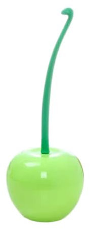 Ensemble Brosse WC et Support en Forme de Cerise | Ensemble de Nettoyage | avec Bol et Long Manche | Outil de Nettoyage de Toilettes | pour Douche, Cuisine | 38 cm | 2 Couleurs