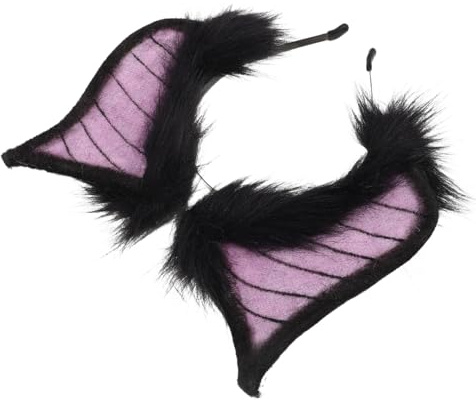 DEARMAMY Bandeau Oreilles Chauve-souris Réaliste pour Déguisement Halloween Démon Accessoire Cosplay Gothique pour Fête Costumée