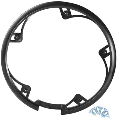 Gyrodymix Kettenschutz 48 Zähne 5 Loch Schwarz Für Mountainbike Rennrad | Kunststoff, 1 Stück, 1.5x21.2cm, 3mm Lochdurchmesser, 10cm Teilung, Langlebig
