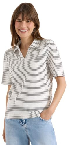 Cecil Damen Kurzarm Poloshirt mit Streifen