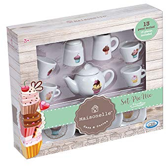 ODS 56291 Set PIC Nic con tazzine di Porcellana, 13 Pezzi, Ceramica, Bianco, S