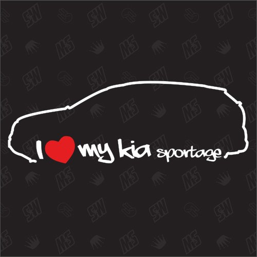 speedwerk-motorwear I Love My Sportage SL - Sticker für Kia, Baujahr 10-15, Tuning, Sticker, Auto, Fan, Aufkleber