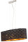 Hängelampe Stoff-Lampenschirm 1-Flammig Hängeleuchte Pendelleuchte Esszimmerlampe Schwarz Gold (Pendellampe, Wohnzimmerlampe, 65 cm, Höhe 140 cm)