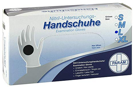 Param HANDSCHUHE Einmal Nitril L schwarz 100 St