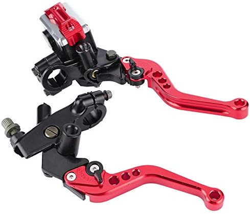 Qiilu 1 Paar Universal-Brems- und Kupplunghebel für Motorräder mit 7/8-Zoll-Lenker (22 mm), für Hauptbremszylinder (Rot).