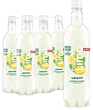 Die Limo von granini Zitrone-Minze (6x1l), natürlich erfrischend, mit Geschmack aus echten Früchten, ohne Konservierungsstoffe, 50% weniger Zucker als Die Limo Limette-Zitrone, vegan
