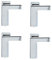Set of 4 NUZAMAS F Shape Glass Clamps, Wall Mounted, Adjustable Clamping 3-24mm Thickness Panel, Zinc Alloy Chrome Finished, Shelf Brackets Holder