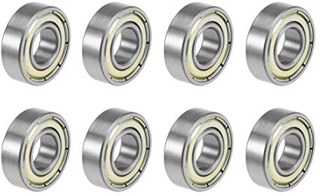 sourcing map 8Stk. 699ZZ Rillenkugellager Z2 doppelt geschirmt Kohlenstoffstahl 9mm X 20mm X 6mm