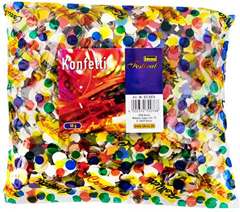 Idena 8270076 - Konfetti, 50 g, Mehrfarbig (100g, bunt)