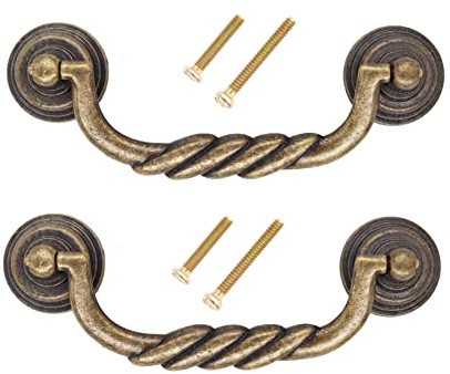 binifiMux 2-Pack 4.25 Vintage Cabinet Pulls Bronze Tone for Doors Cupboard Chest Drawer