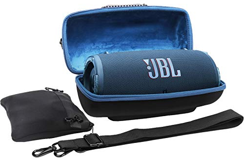 Khanka Hart Tasche für JBL Xtreme 3/2, mit Schulterriemen und Zubehör Tasche Für JBL Xtreme3/2 Musikbox Portabler Bluetooth Speaker Lautsprecher. (Blau)