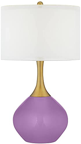 Color + Plus Nickki Brass 30 1/2 African Violet Purple Table Lamp