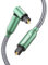 RAWAUX 90 Grad Optisches Kabel 1M Rechtwinklig Optisches AudioKabel mit 360 Grad Rotierend Winkelstecker Digital Optical Audio Toslink Kable Kompatibel mit Soundbar, TV, Heimkino, PS4, Grün