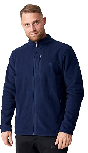 DANISH ENDURANCE Giacca in Pile, Felpa da Uomo con Zip, Invernale, Termica per Trekking e Outdoor, Blu Scuro, M