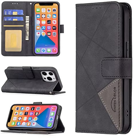 FMPCUON Coque en Cuir Huawei P40 Pro,Étui Téléphone Huawei P40 Pro,Housse Pochette Huawei P40 Pro Fonction Stand Etui Coque Portefeuille,Noir
