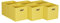 Household Essentials Yellow Fabric Storage Bins with Handle, Bright (Pack of 6)