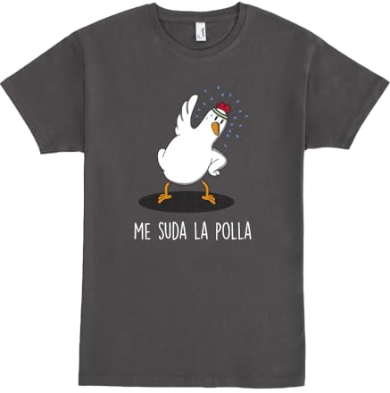 Pampling Camiseta de Manga Corta, 100% Algodón, Ropa Unisex para Hombres y Mujeres en 5 Tallas, Camiseta Gris, Modelo Me Suda La P (L)