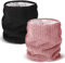 EBOOT 2 Stück Winter Halswärmer Fleece Gefüttert Strick Schlauchschal Winddicht Loop Schal Herren Damen (Schwarz Rosa)